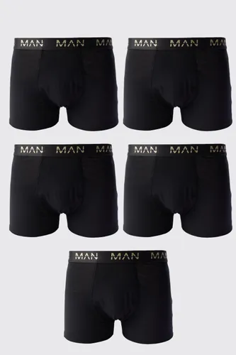 Men's 5 Pack Gold Man Dash Boxers In Black - S, Black