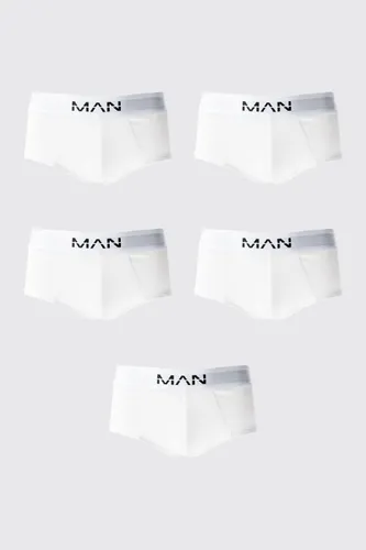 Men's 5 Pack Man Dash Briefs - White - S, White