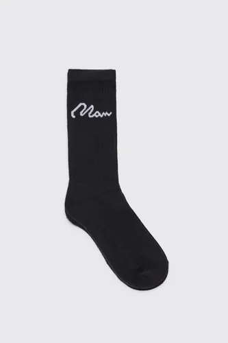 Men's 7 Pack Man Signature Sport Socks - Black - One Size, Black
