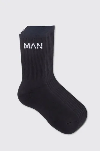 Men's 7 Pack Man Sport Socks - Black - One Size, Black