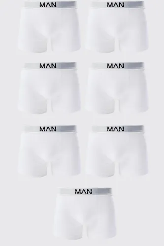 Men's 7 Pack Man Trunks - White - S, White