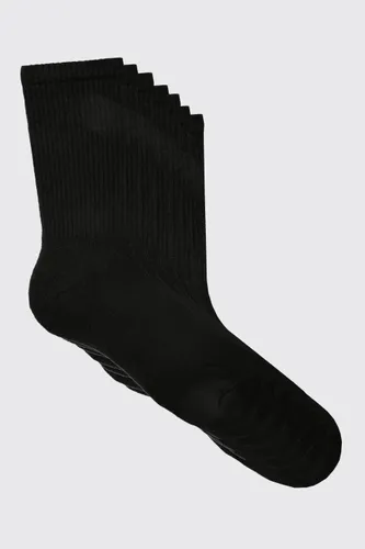 Men's 7 Pack Plain Sport Socks - Black - One Size, Black