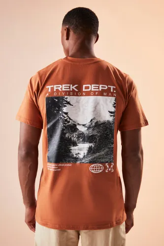 Men's Active Heavyweight Trek Dept Graphic T-Shirt - Orange - S, Orange