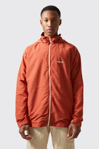 Men's Active Oversized Crinkle Nylon Cagoule Jacket - Orange - S, Orange
