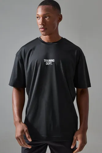 Men's Active Training Dept Oversized Perforated T-Shirt - Black - S, Black