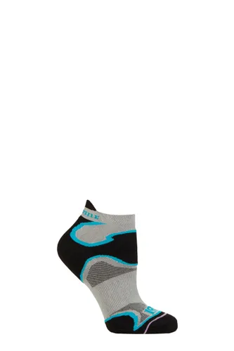 Mens and Ladies 1 Pair 1000 Mile Multi Sport Fusion Socklet Socks Silver / Kingfisher 3-5.5 Ladies