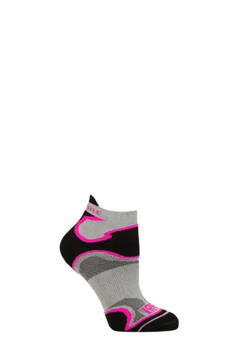Mens and Ladies 1 Pair 1000 Mile Multi Sport Fusion Socklet Socks Silver / Pink 6-8.5 Ladies