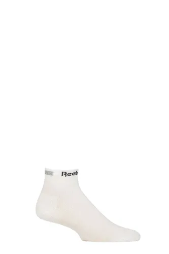 Mens and Ladies 1 Pair Reebok Technical Recycled Ankle Technical Running/Cycling Socks White 2.5-3.5 UK