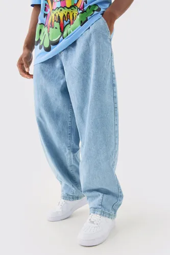 Mens Balloon Fit Jeans In Ice Blue, Blue
