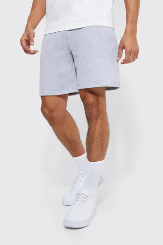 Men's Basic Loose Fit Mid Length Jersey Short - Grey - S, Grey