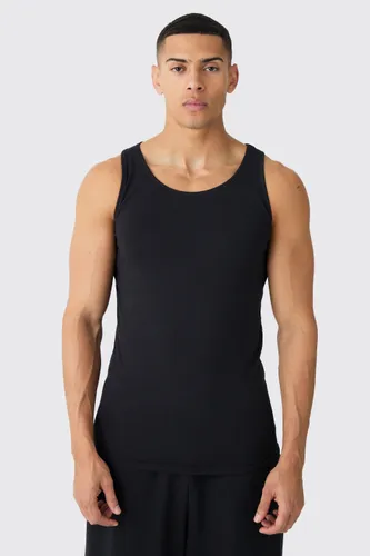 Men's Basic Muscle Fit Vest - Black - L, Black