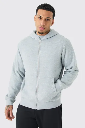 Men's Basic Zip Through Hoodie - Grey - S, Grey