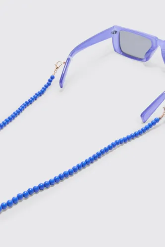Men's Beaded Sunglasses Chain In Cobalt - Blue - One Size, Blue