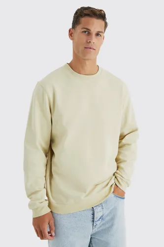 Mens Beige Tall Oversized Basic Sweatshirt, Beige