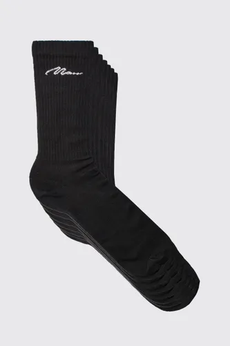 Mens Black 7 Pack Man Signature Sport Socks, Black