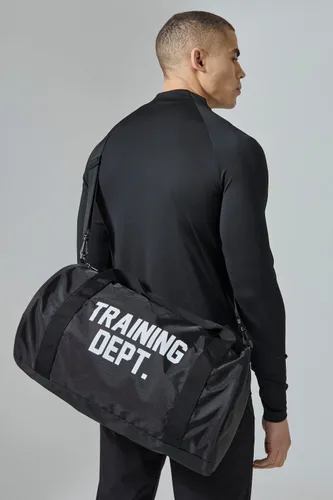 Mens Black Active Training Dept Gym Barrel Bag, Black