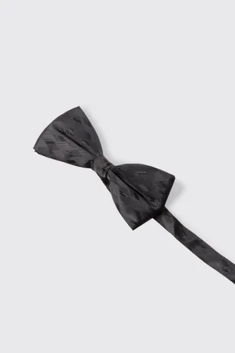 Mens Black Jacquard Bow Tie, Black