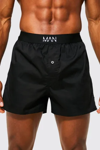 Mens Black Man Dash Woven Boxer Short, Black