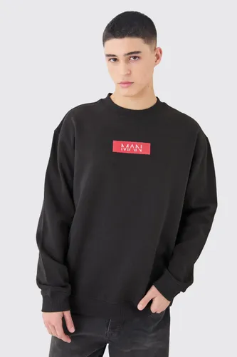 Mens Black Man Print Sweatshirt, Black
