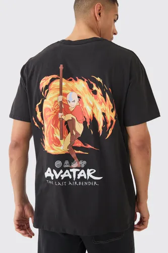 Mens Black Oversized Avatar License T-shirt, Black