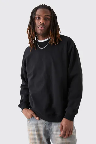 Mens Black Oversized Extended Neck Sweatshirt, Black