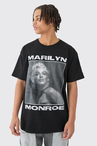 Mens Black Oversized Marilyn M License T-shirt, Black