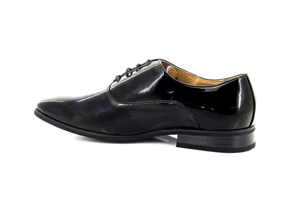 Mens Black Patent Lace Up Shoes Leather Lined (UK 9)