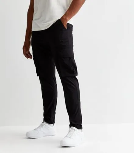 Men's Black Ripstop Cotton Cargo Trousers New Look
