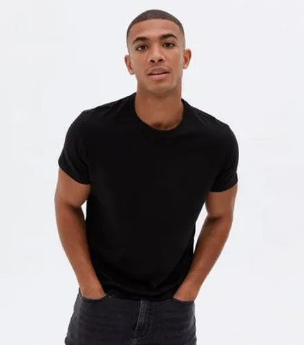 Men's Black Short Sleeve Crew Neck T-Shirt New Look
