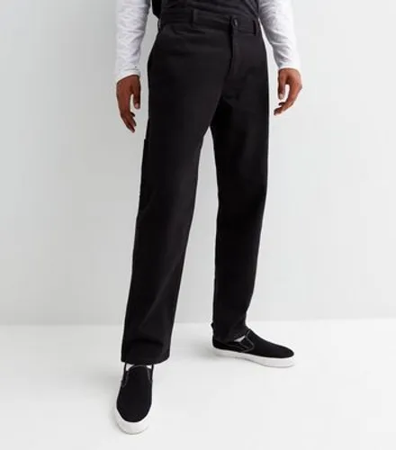 Men's Black Straight Fit Trousers New Look