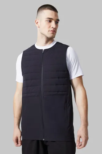 Mens Black Tall Active Training Dept Quilted Body Warmer, Black