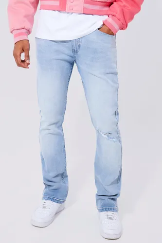 Mens Blue Skinny Stacked Flare Jeans, Blue