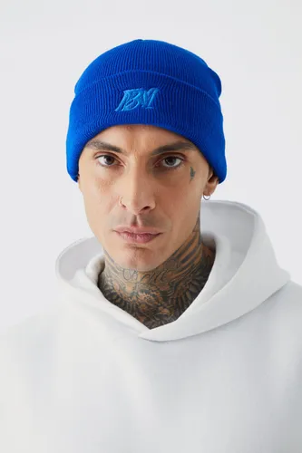 Men's Bm Embroidery Beanie - Blue - One Size, Blue