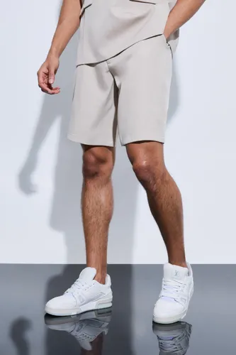 Mens Bone Tailored Wide Leg Shorts, Bone