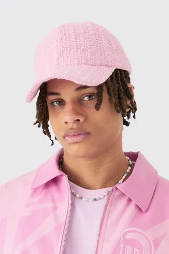 Men's Boucle Texture Cap In Pastel Pink - One Size, Pink