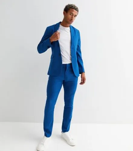 Men's Bright Blue Skinny Fit Suit Jacket New Look