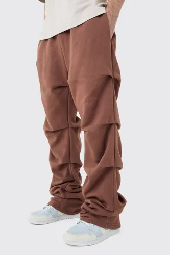 Mens Brown Heavyweight Ruched Jogger, Brown