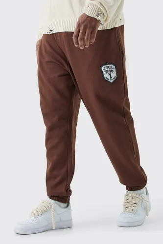 Mens Brown Plus Core Team Ofcl Jogger In Chocolate, Brown