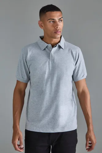 Men's Core Heavy Carded Button Up Polo - Grey - S, Grey