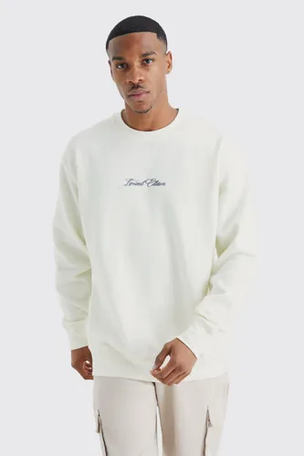 Mens Cream Limited Oversized Sweatshirt, Cream