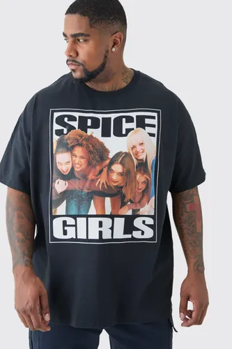 Mens Cream Plus Spice Girls T-shirt In Black, Cream