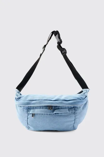 Men's Denim Sling Bag - Blue - One Size, Blue
