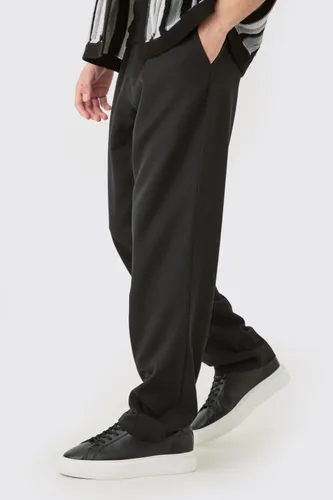 Men's Drawcord Waist Straight Trousers - Black - S, Black