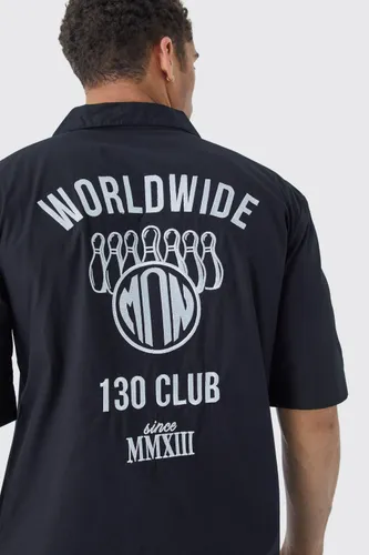 Men's Dropped Revere Poplin Worldwide Club Shirt - Black - S, Black