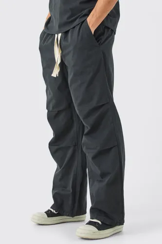 Men's Elastic Waist Contrast Drawcord Baggy Trouser - Grey - Xs, Grey