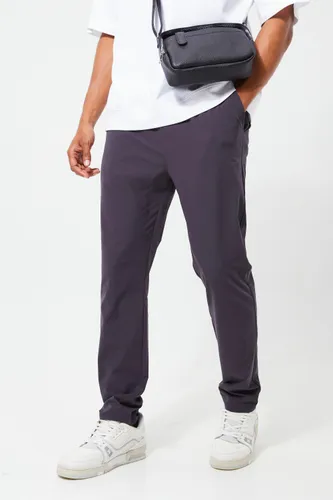 Men's Elasticated Waist Slim Stretch Golf Trousers - Grey - S, Grey