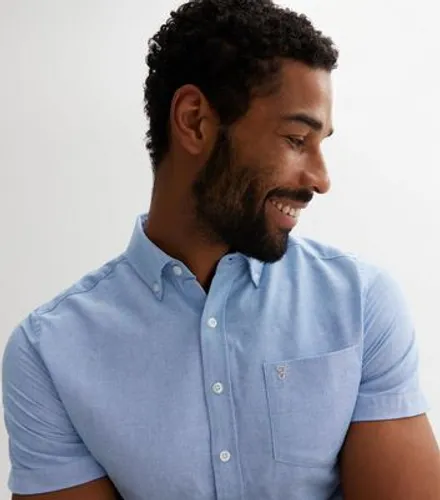 Men's Farah Blue Short Sleeve Shirt New Look