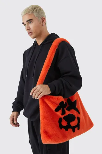 Men's Faux Fur Graphic Sling Bag - Orange - One Size, Orange