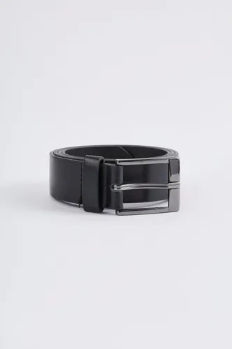 Men's Faux Leather Smart Belt - Black - S, Black