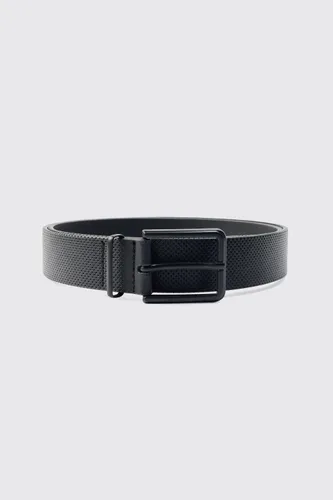 Men's Faux Leather Textured Belt - Black - S, Black